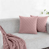 Velvet Embossed Pattern Cushion Covers Check