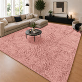 Pink Shaggy Rug Faux Fur Anti Slip Soft Fluffy