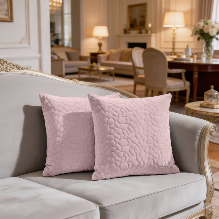 Velvet Embossed Pattern Cushion Covers Pebbles