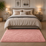 Pink Shaggy Rug Faux Fur Anti Slip Soft Fluffy