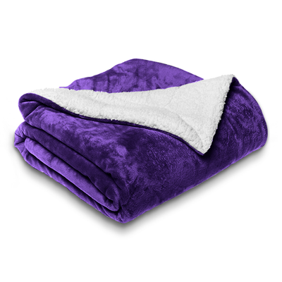 Purple Sherpa Throw Blanket