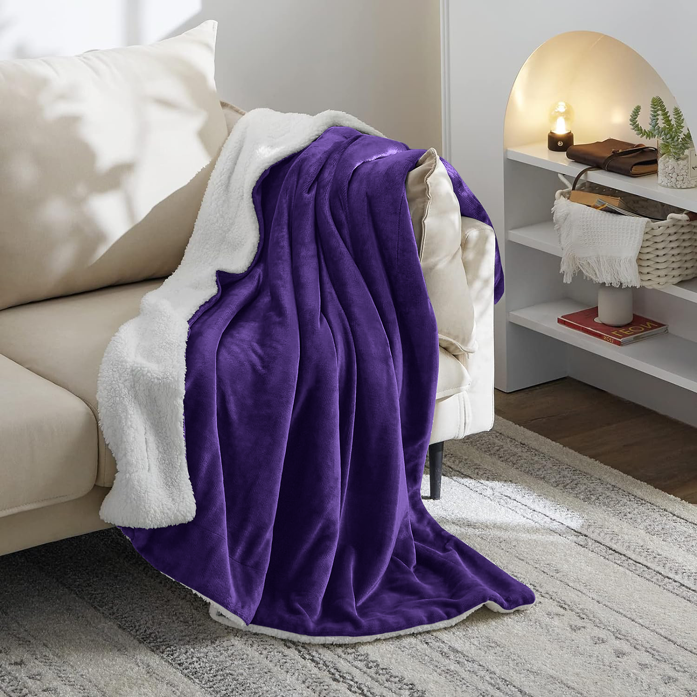 Purple throw blanket deals