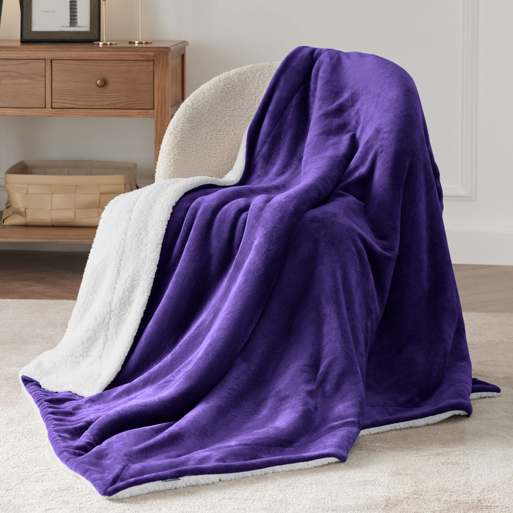 Lavender sherpa blanket sale