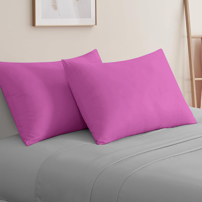 Purple Pillow Cases Plain Pair