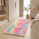 Faux Fur Anti Slip Soft Plush Shaggy Rug Rainbow