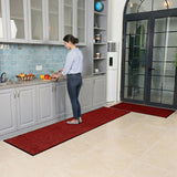 Floor Mats Extra Long Washable Anti Slip Burgundy