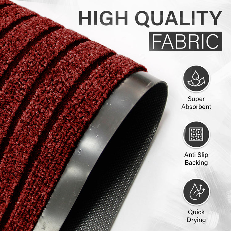 Floor Mats Extra Long Washable Anti Slip Burgundy