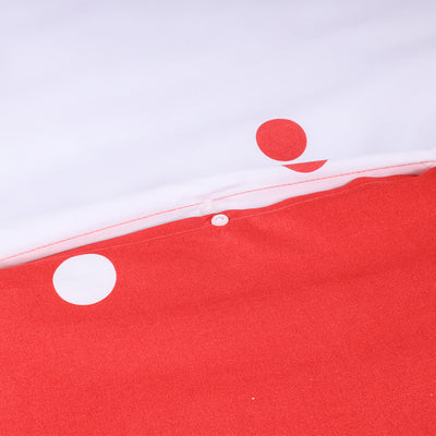 Doted Printed Reversible Duvet Cover Set Red/White