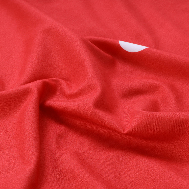 Doted Printed Reversible Duvet Cover Set Red/White
