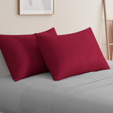 Red Pillow Cases Plain Pair