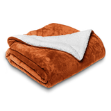 Rust Sherpa Throw Blanket