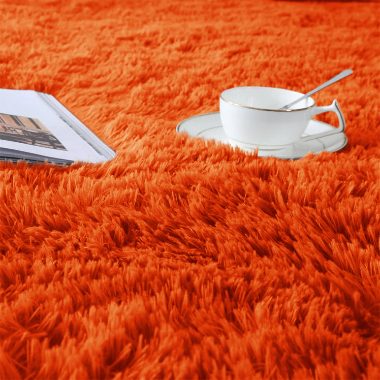 Faux Fur Anti Slip Soft Plush Rust Shaggy Rug