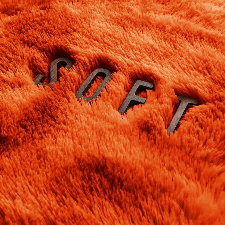 Faux Fur Anti Slip Soft Plush Rust Shaggy Rug