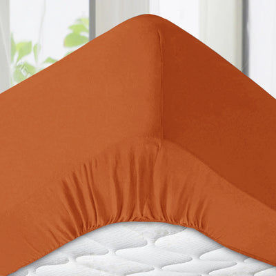 Extra Deep Fitted Sheet Rust 40CM