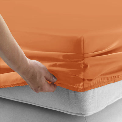 Extra Deep Fitted Sheet Rust 40CM
