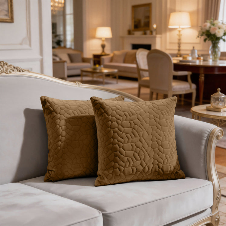 Velvet Embossed Pattern Cushion Covers Pebbles