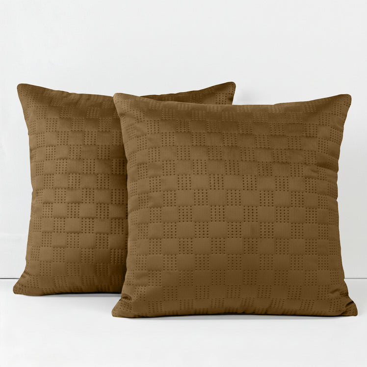 Velvet Embossed Pattern Cushion Covers Check