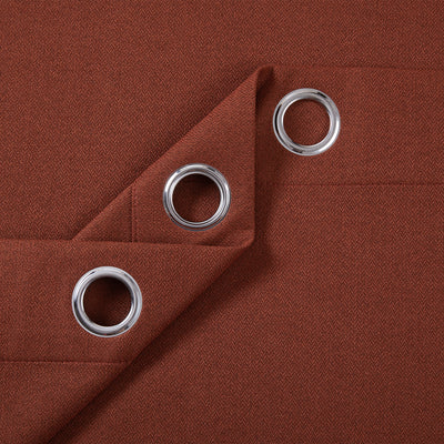 Blackout Linen Curtains, Eyelet Design - Thick & Heavy