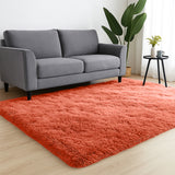 Rust Shaggy Rug Faux Fur Anti Slip Soft Plush