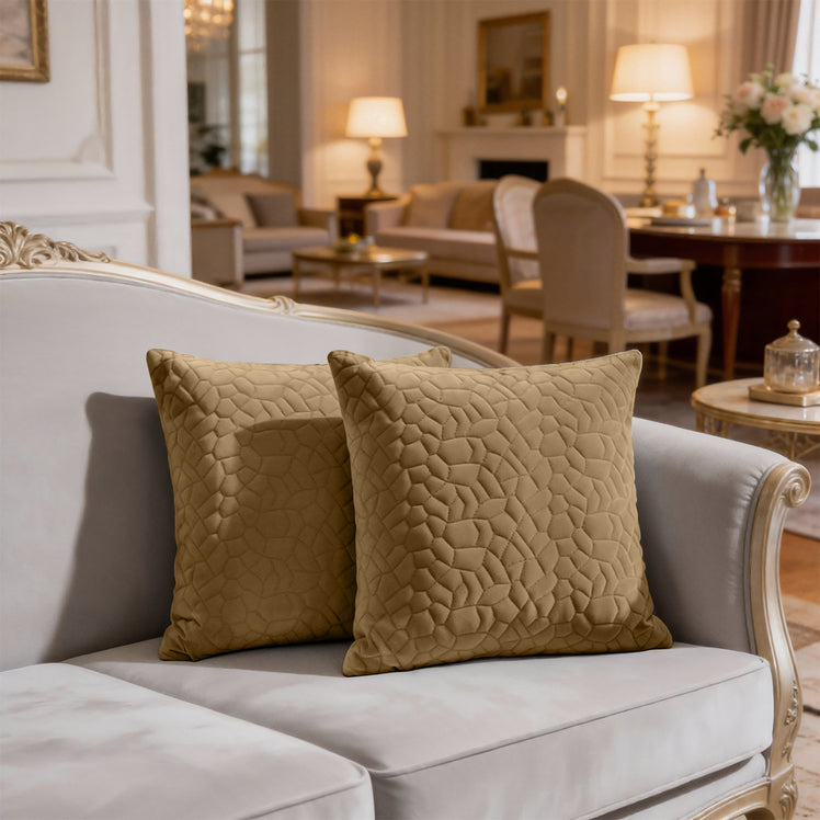 Velvet Embossed Pattern Cushion Covers Pebbles