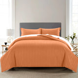 Stripe Rust Duvet Cover Set With Pillowcases