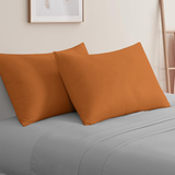 Rust Pillow Cases Plain Pair