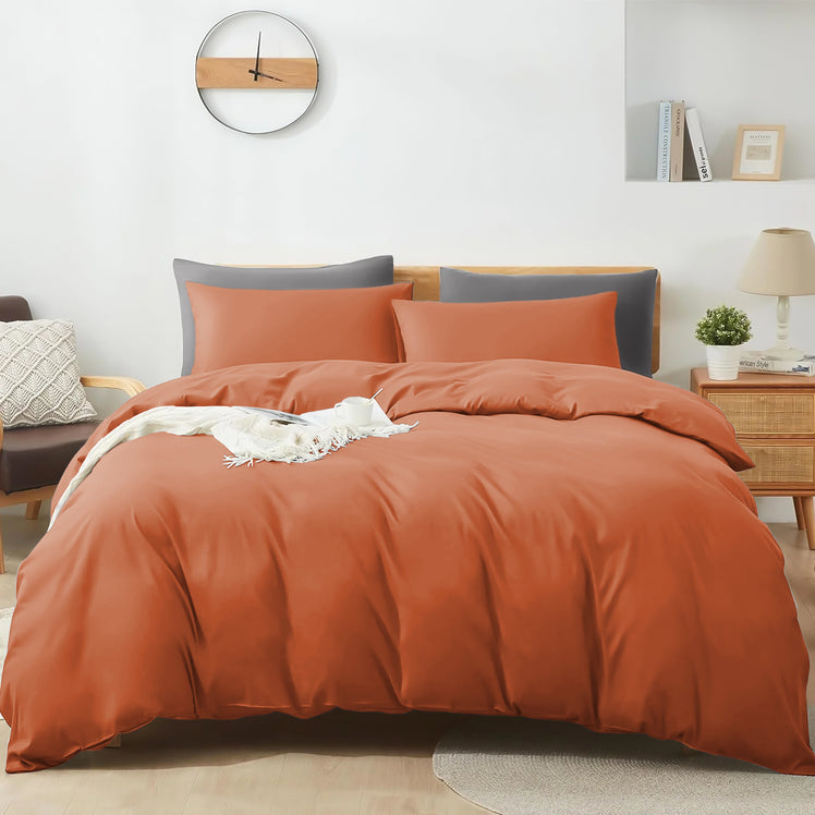 4 Piece Bedding Set Duvet Cover, Pillowcases & Fitted Sheet