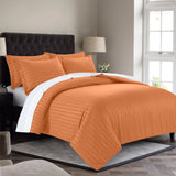 Stripe Rust Duvet Cover Set With Pillowcases