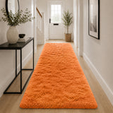 Rust Shaggy Rug Faux Fur Anti Slip Soft Plush