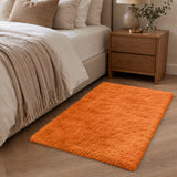 Rust Shaggy Rug Faux Fur Anti Slip Soft Plush