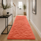 Rust Shaggy Rug Faux Fur Anti Slip Soft Plush