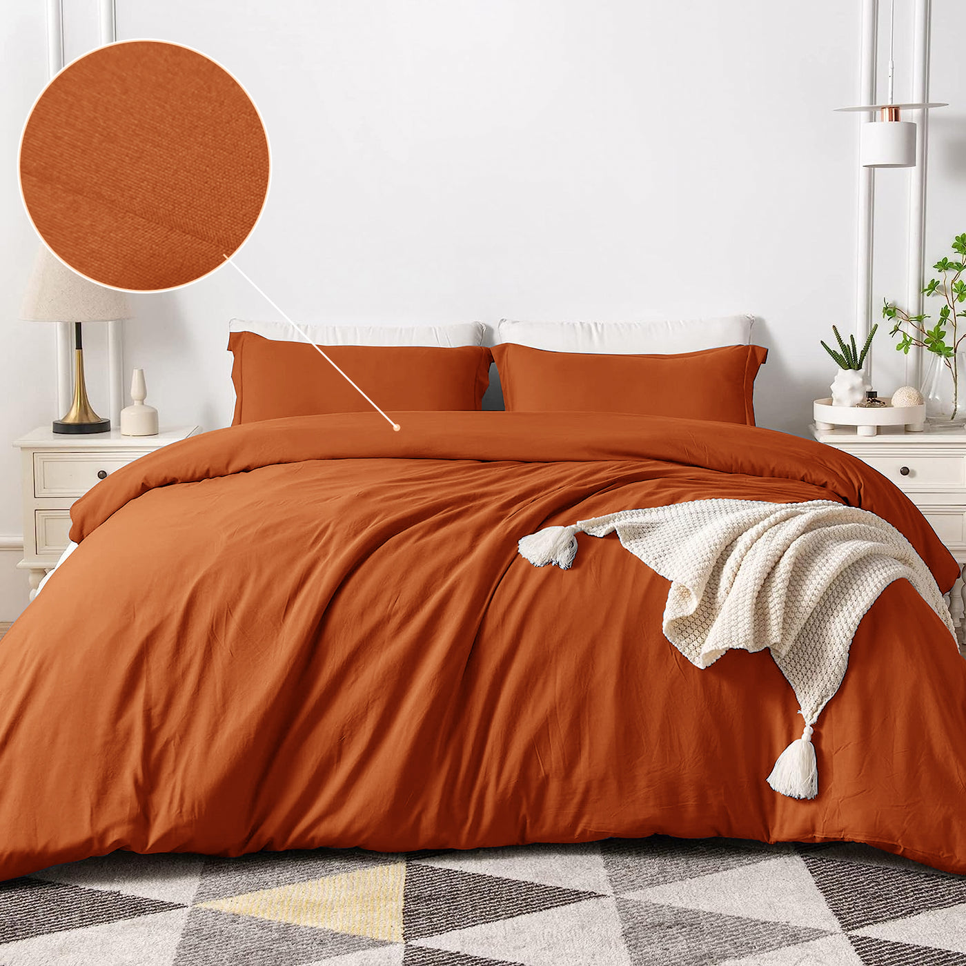Plain Rust Duvet Cover UK | Single, Double, King & Super King – Oxford ...