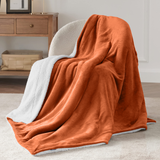 Rust Sherpa Throw Blanket