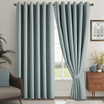 Blackout Linen Curtains, Eyelet Design - Thick & Heavy