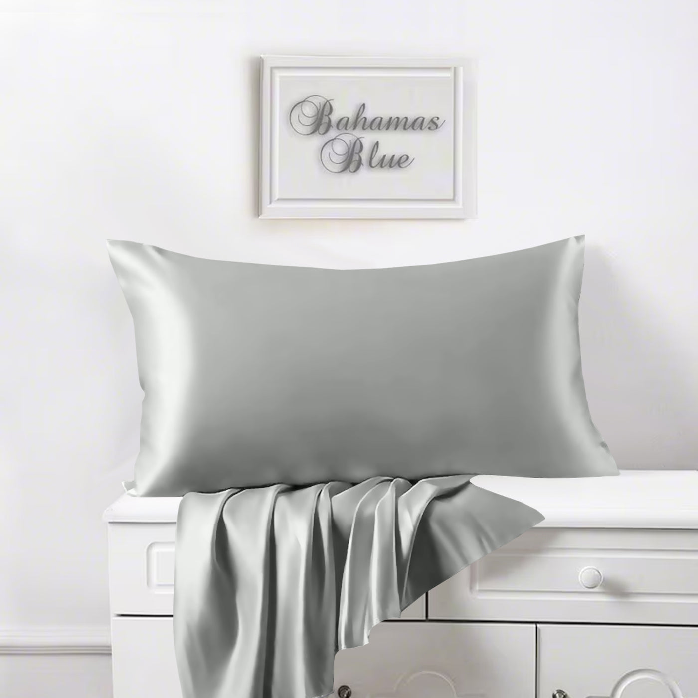 Satin Silk Pillowcases Pair Grey