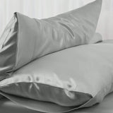 Satin Silk Pillowcases Pair Grey