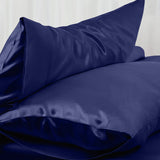 Satin Silk Pillowcases Pair Navy