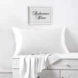 Satin Silk Pillowcases Pair White