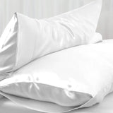 Satin Silk Pillowcases Pair White