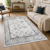 Persian Floral Medallion Cashmere Rug Serene