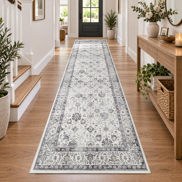Persian Floral Medallion Cashmere Rug Serene