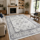 Persian Floral Medallion Cashmere Rug Serene