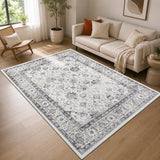 Persian Floral Medallion Cashmere Rug Serene