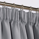 Light Grey Blackout Pencil Pleat Curtains with Tie Backs