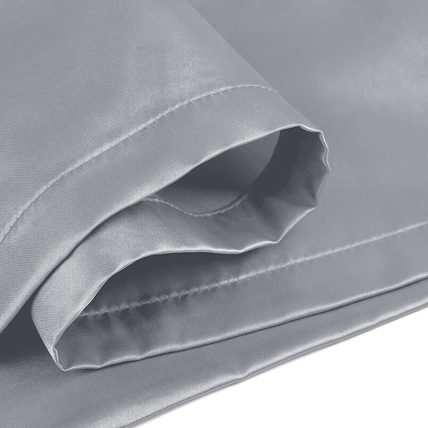 Satin Silk Pillowcases Pair Silver