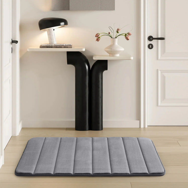 Memory Foam Bath Mat Silver