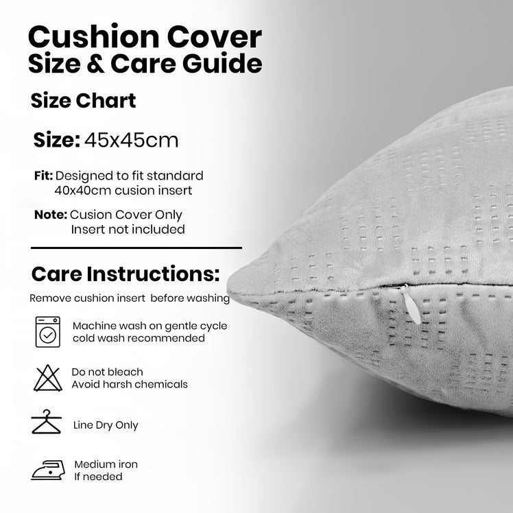 Velvet Embossed Pattern Cushion Covers Check