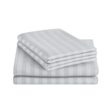 Stripe Silver Duvet Cover Set With Pillowcases