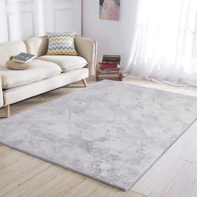 Silver Rabbit Fur Rug