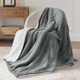 Silver Sherpa Throw Blanket